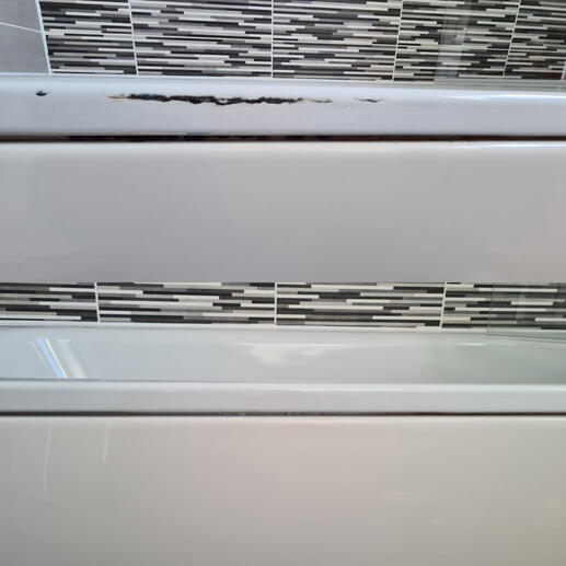 before and after pic of a steel bath rust repair completed in Bath city