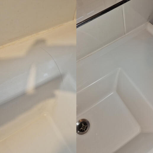 before and after pic of a ceramic sink crack repair Frome